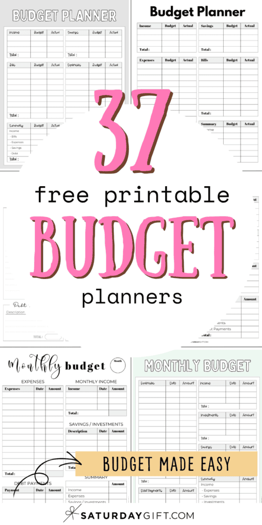 37 Free Printable Budget Planners | SaturdayGift