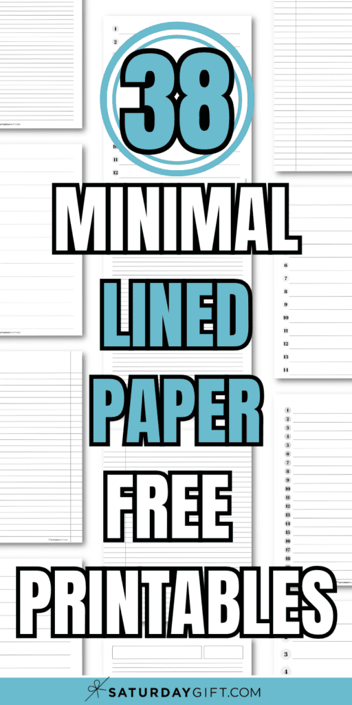 38 Minimal Lined Paper Free Printables | SaturdayGift png