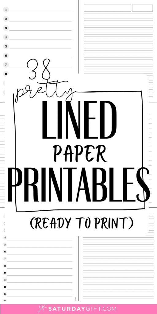 38 Pretty Lined Paper Printables | SaturdayGift