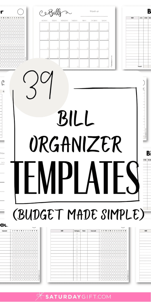 39 Bill Organizer Templates | SaturdayGift