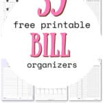 39 Free Printable Bill Organizers | SaturdayGift