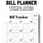 39 Free Printable Bill Planner Templates | SaturdayGift