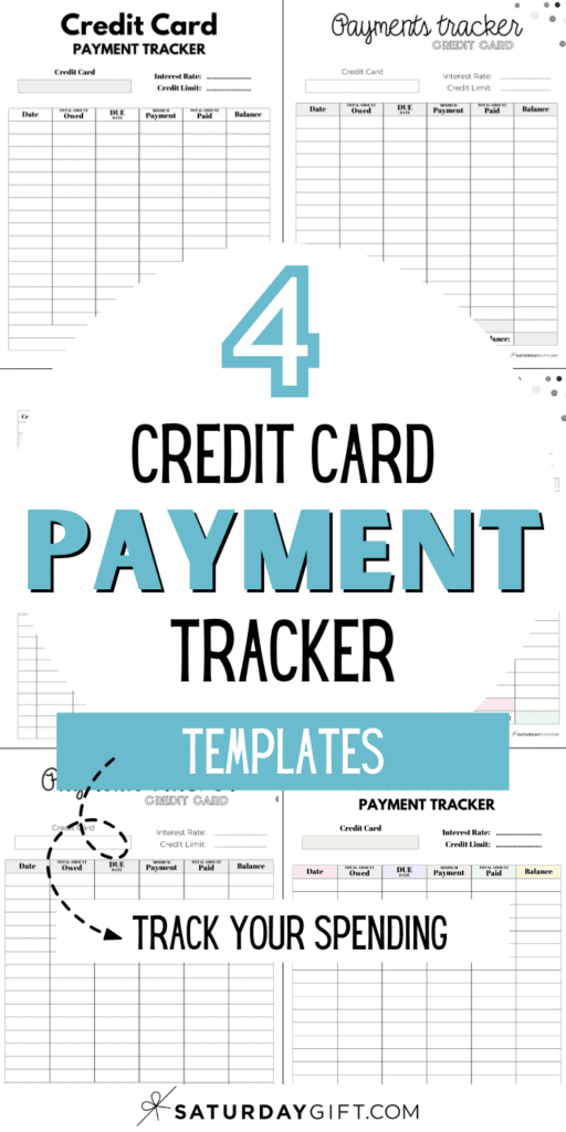 4 Credit Card Payment Tracker Templates | SaturdayGift
