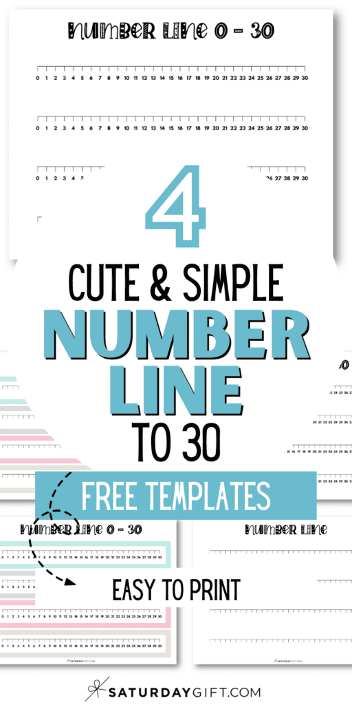 4 Cute & Simple Number Line to 30 Free Templates - Easy to Print | SaturdayGift