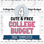 4 Cute and Free College Budget Free Templates | SaturdayGift