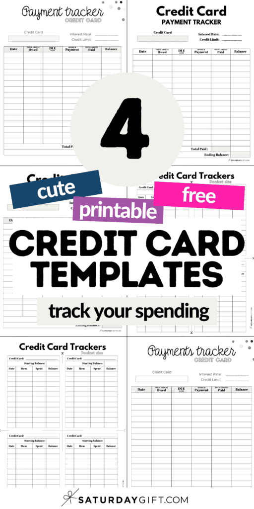 4 Cute and Printable Credit Card Templates | SaturdayGift