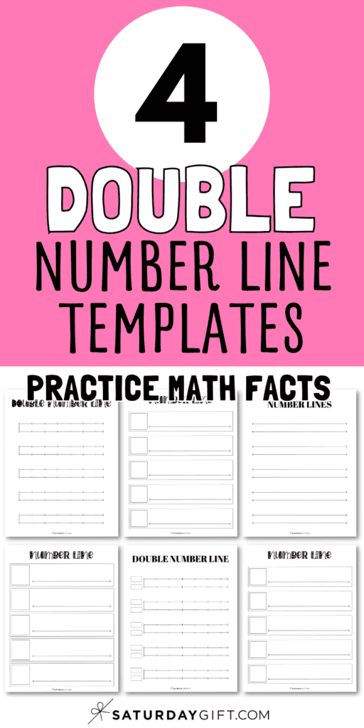 4 Double Number Line Templates - Practice Math Facts | SaturdayGift