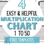 4 Easy & Helpful Multiplication Chart 1-50 Free Templates - Practice Math Facts | SaturdayGift