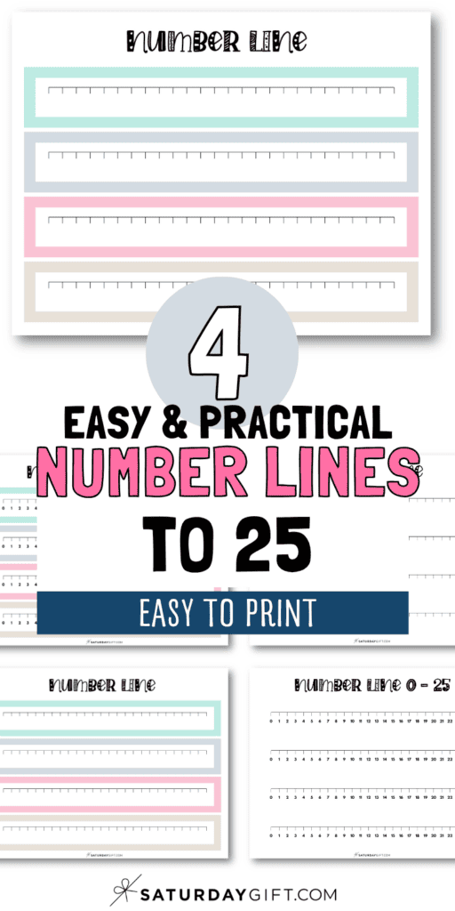 4 Easy & Practical Number Lines to 25 - Easy to Print | SaturdayGift