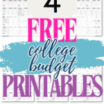 4 Free College Budget Printables | SaturdayGift