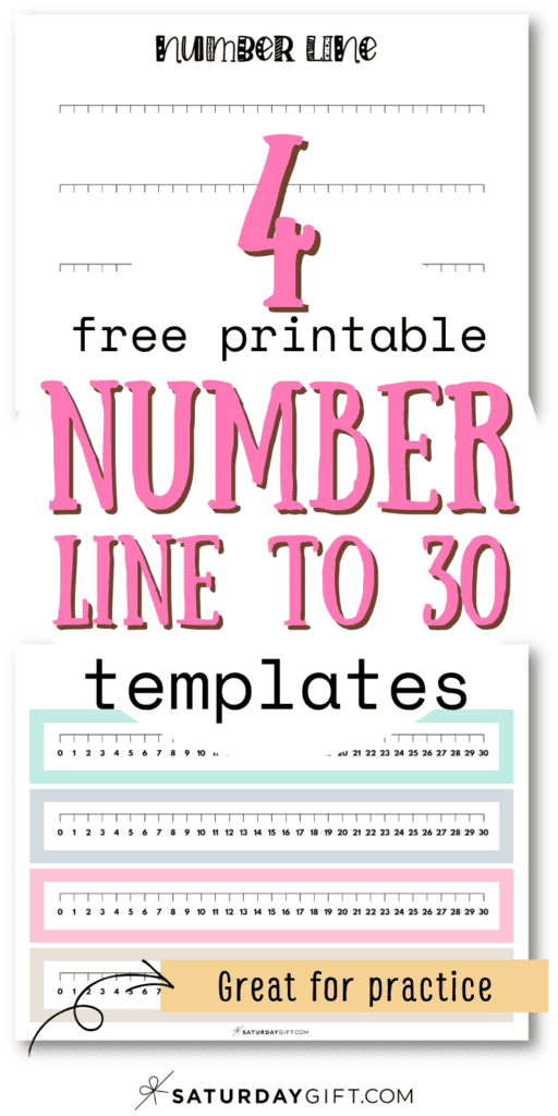 4 Free Printable Number Line to 30 Templates - Great for Practice | SaturdayGift| Sa