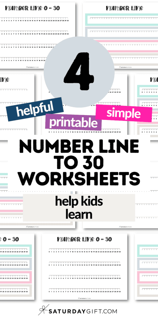 4 Helpful Printable & Simple Number Line to 30 Worksheets - Help Kids Learn | SaturdayGift