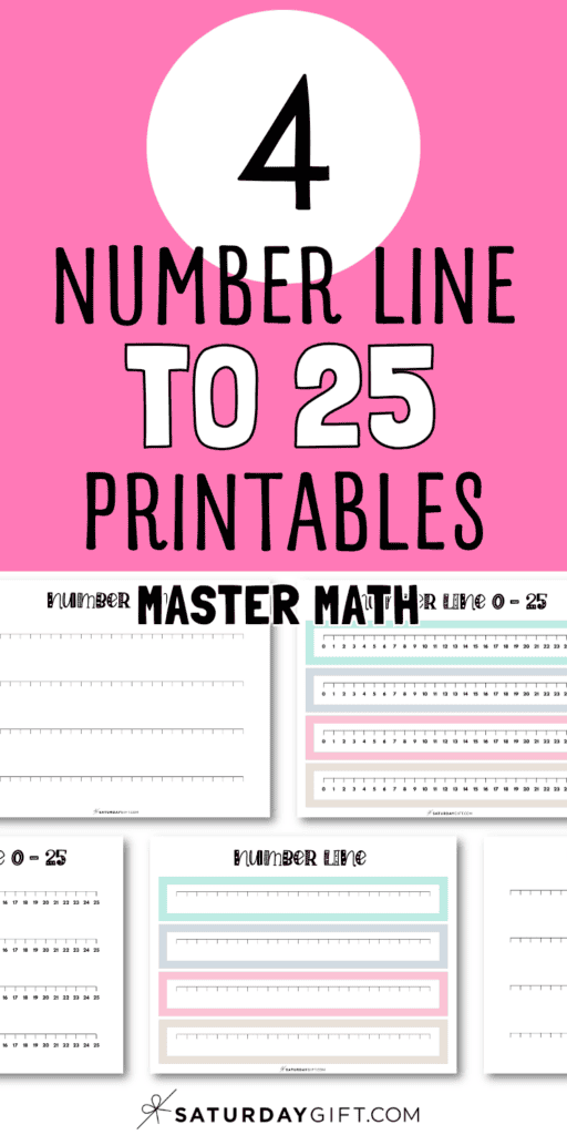 4 Number Line to 25 Printables - Master Math | SaturdayGift