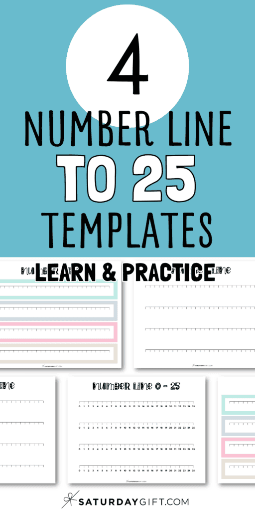 4 Number Line to 25 Templates - Learn & Practice | SaturdayGift