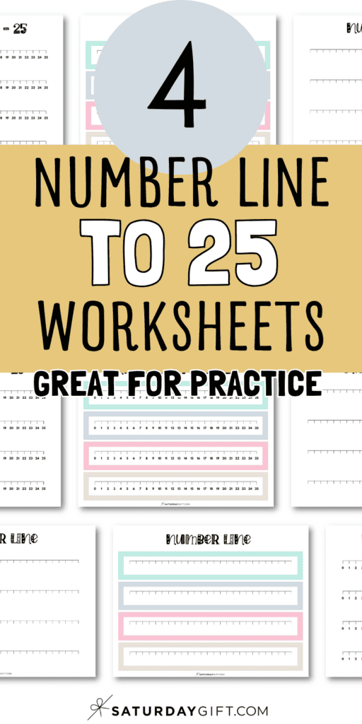 4 Number Line to 25 Worksheets - Great for Practice | SaturdayGift