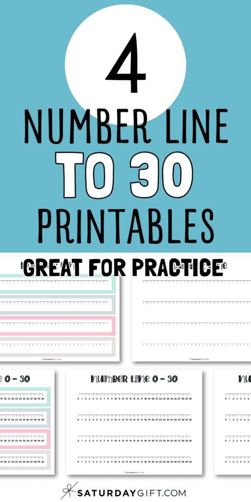 4 Number Line to 30 Printables - Great for Practice | SaturdayGift