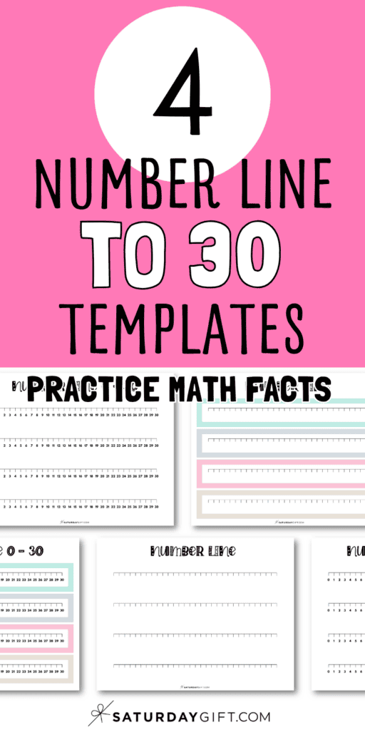 4 Number Line to 30 Templates - Practice Math Facts | SaturdayGift