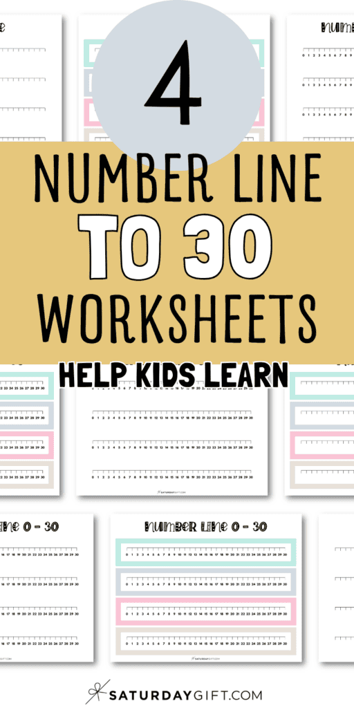 4 Number Line to 30 Worksheets - Help Kids Learn | SaturdayGift