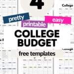 4 Pretty and Printable College Budget Free Templates | SaturdayGift