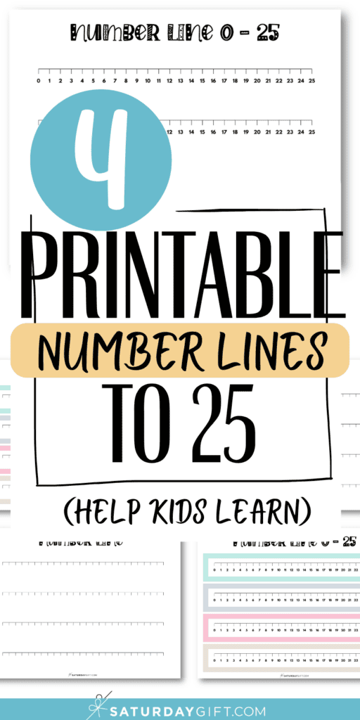 4 Printable Number Lines to 25 - Help Kids Learn | SaturdayGift