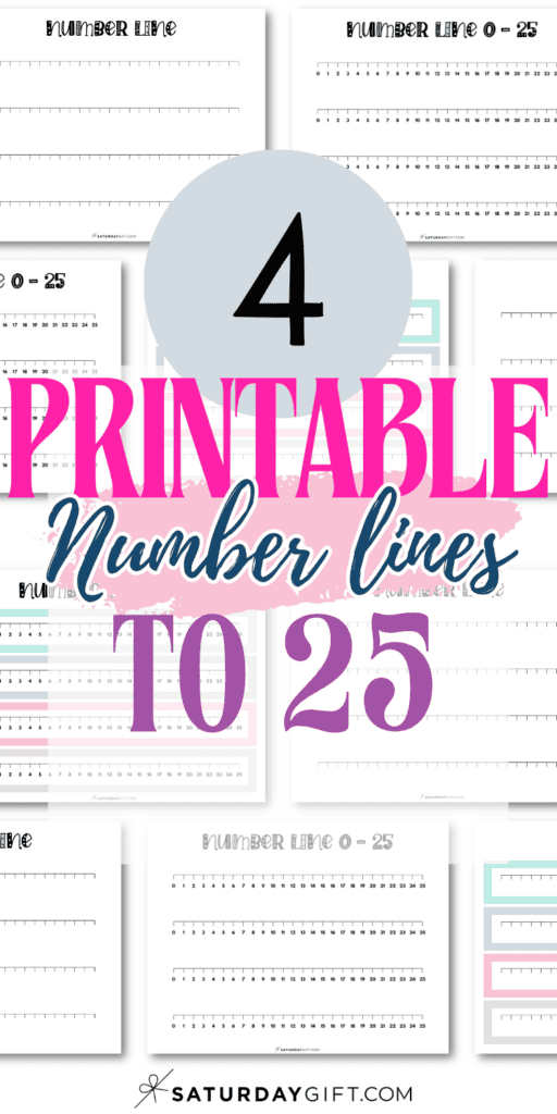 4 Printable Number Lines to 25 | SaturdayGift
