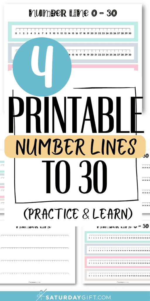 4 Printable Number Lines to 30 - Practice & Learn | SaturdayGift