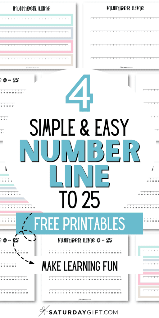 4 Simple & Easy Number Line to 25 Free Printables - Make Learning Fun | SaturdaGift