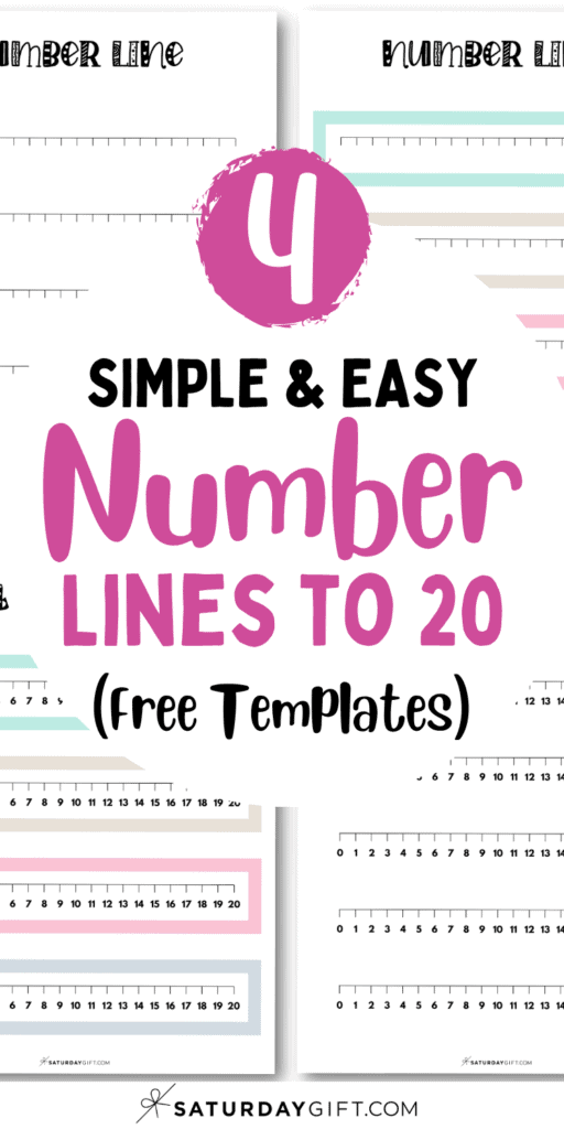 4 Simple & Easy Number Lines to 20 - Free Templates | SaturdayGift