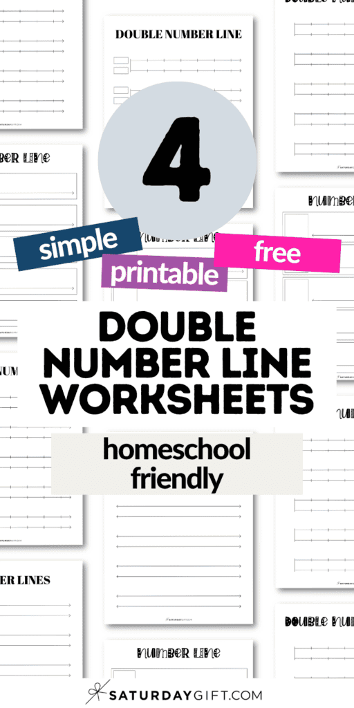 4 Simple Printable & Free Double Number Line Worksheets - Homeschool Friendly | SaturdayGift