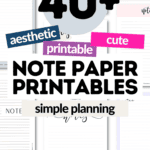 40+ Aesthetic and Cute Note Paper Printables | SaturdayGift