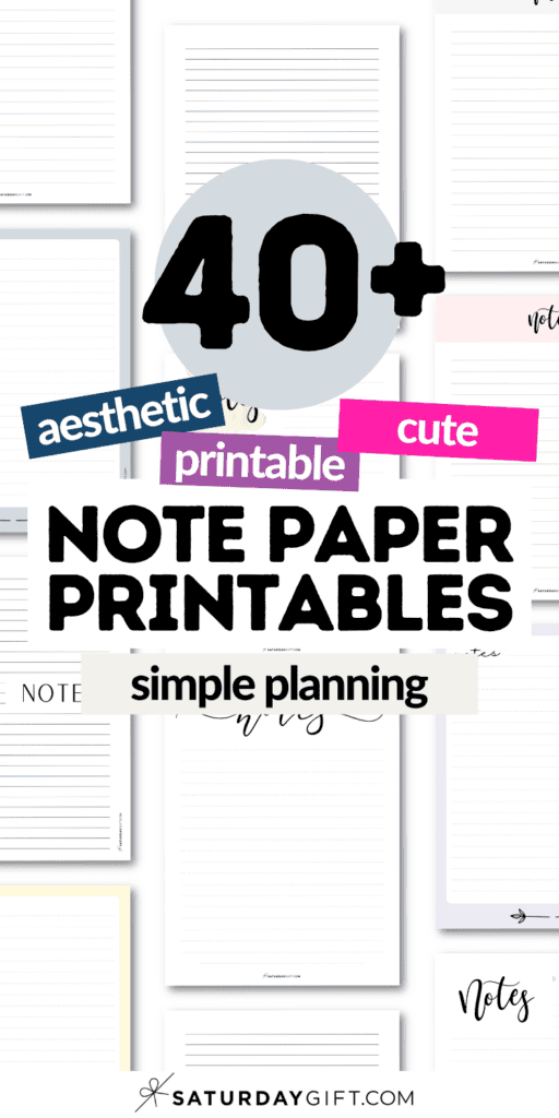 40+ Aesthetic and Cute Note Paper Printables | SaturdayGift