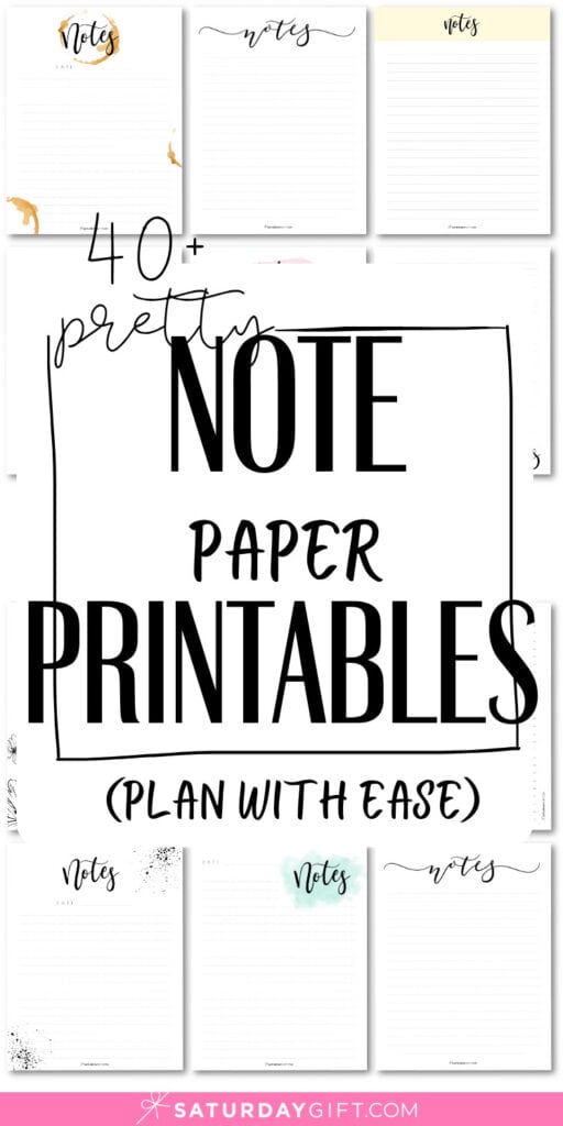 40+ Pretty Note Paper Printables | SaturdayGift