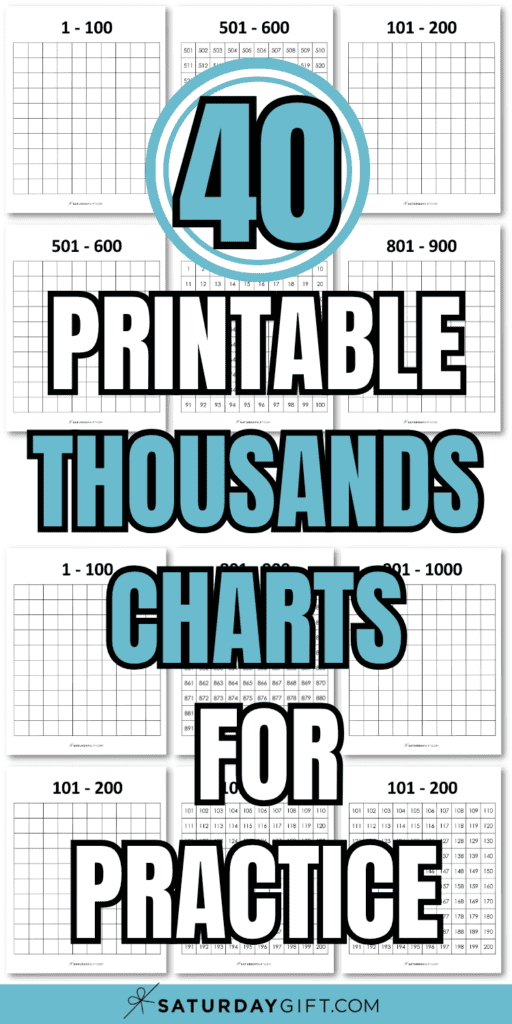 40 Printable Thousands Charts for Practice | SaturdayGift