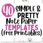 40 Simple and Pretty Note Paper Templates | SaturdayGift