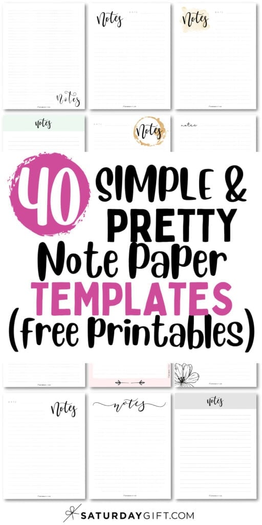 40 Simple and Pretty Note Paper Templates | SaturdayGift