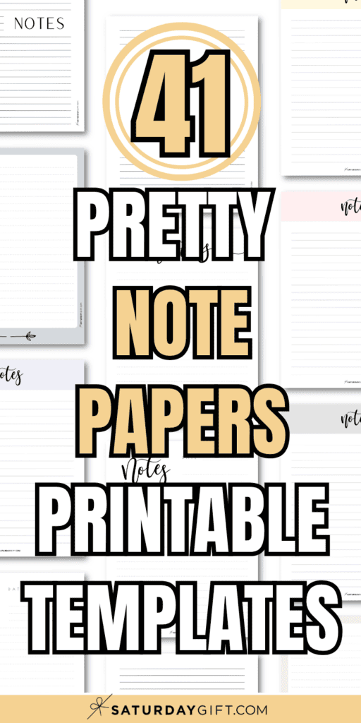 41 Pretty Note Papers Printable Templates | SaturdayGift