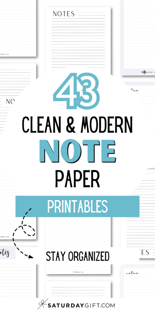 43 Clean and Modern Note Paper Printables | SaturdayGift