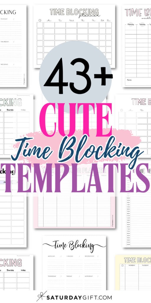 43+ Cute Time Blocking Templates | SaturdayGift