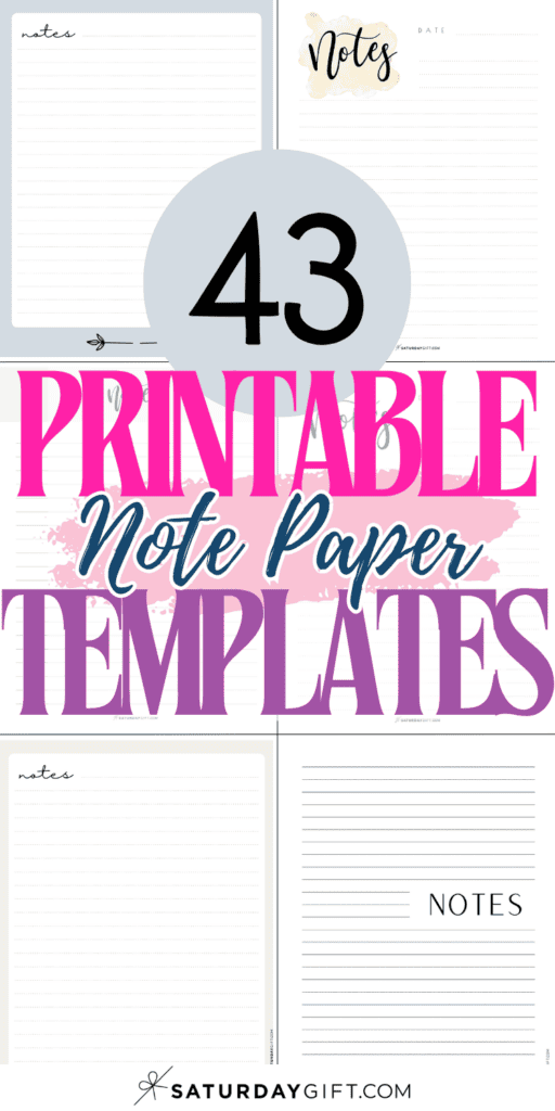 43 Printable Note Paper Templates | SaturdayGift