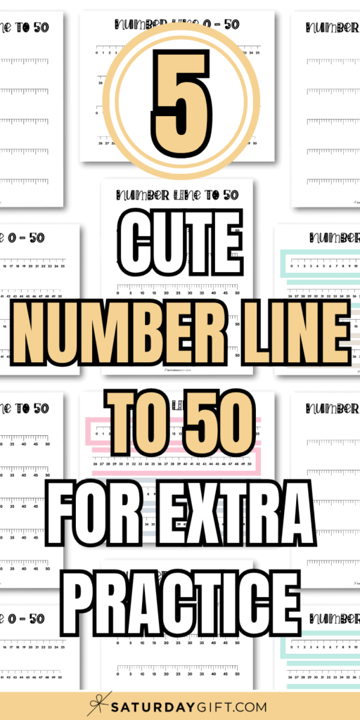 5 Cute Number Line to 50 for Extra Practice | SaturdayGift