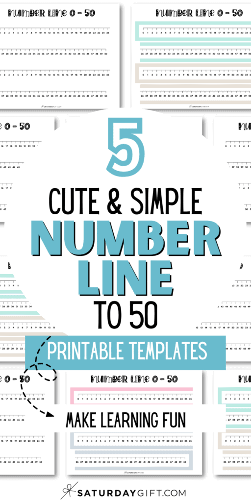 5 Cute & Simple Number Line to 50 Printable Templates - Make Learning Fun | SaturdayGift