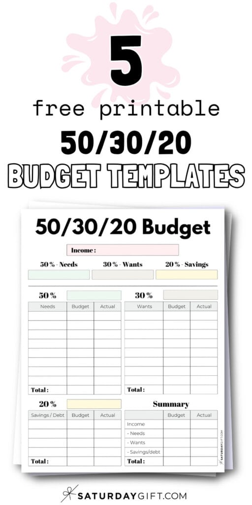 5 Free Printable 50_30_20 Budget Templates | SaturdayGift
