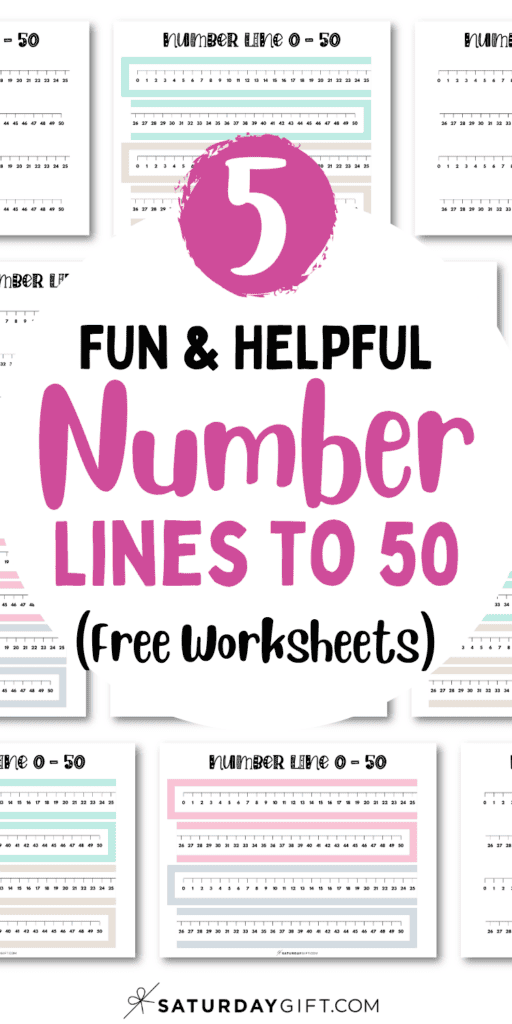 5 Fun & Helpful Number Lines to 50 - Free Worksheets | SaturdayGift