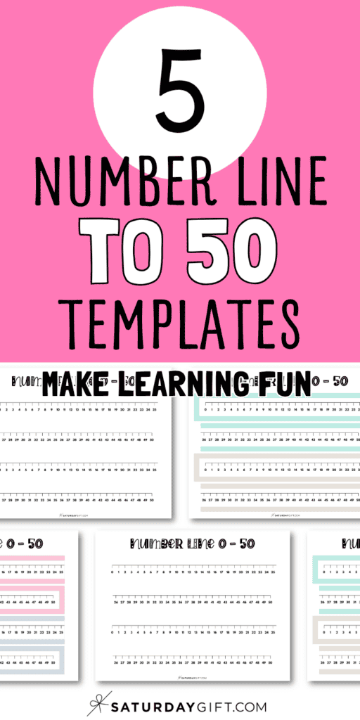 5 Number Line to 50 Templates - Make Learning Fun | SaturdayGift