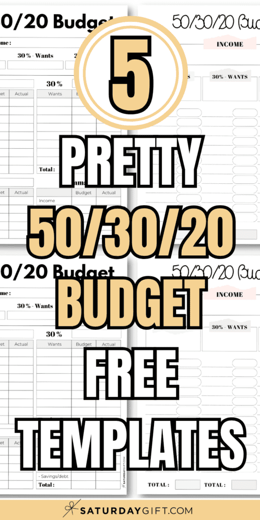 5 Pretty 50_30_20 Budget Free Templates | SaturdayGift