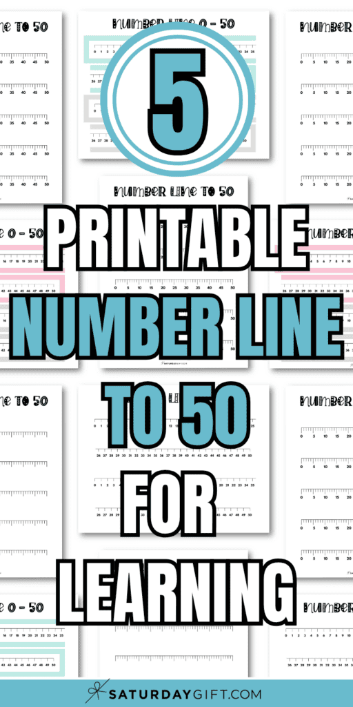 5 Printable Number Line to 50 for Learning | SaturdayGift