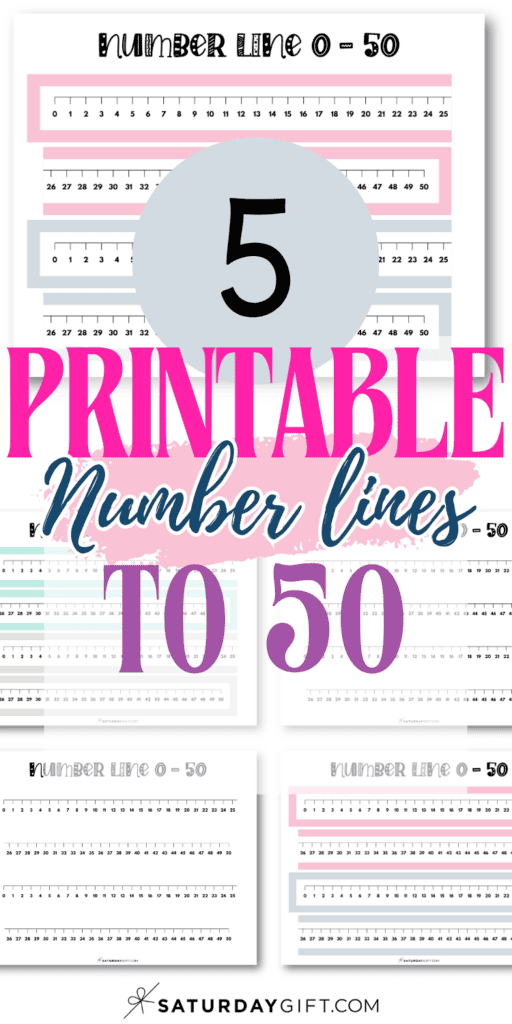5 Printable Number Lines to 50 | SaturdayGift