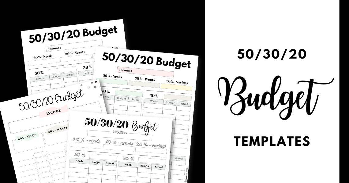 50/30/20 Budget Template 5 Cute ( Free ) Budgeting Planners