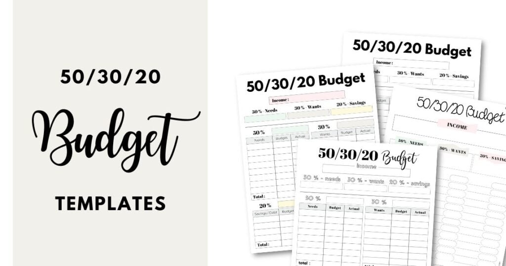 50/30/20 Rule Budgeting Templates | SaturdayGift