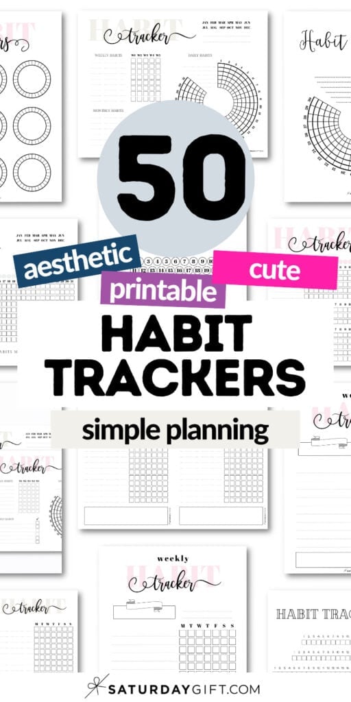 50 Aesthetic and Printable Habit Trackers | SaturdayGift